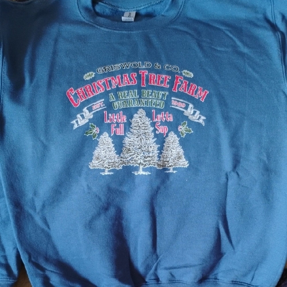 Blue Kids Christmas Tree Farm Sweatshirt